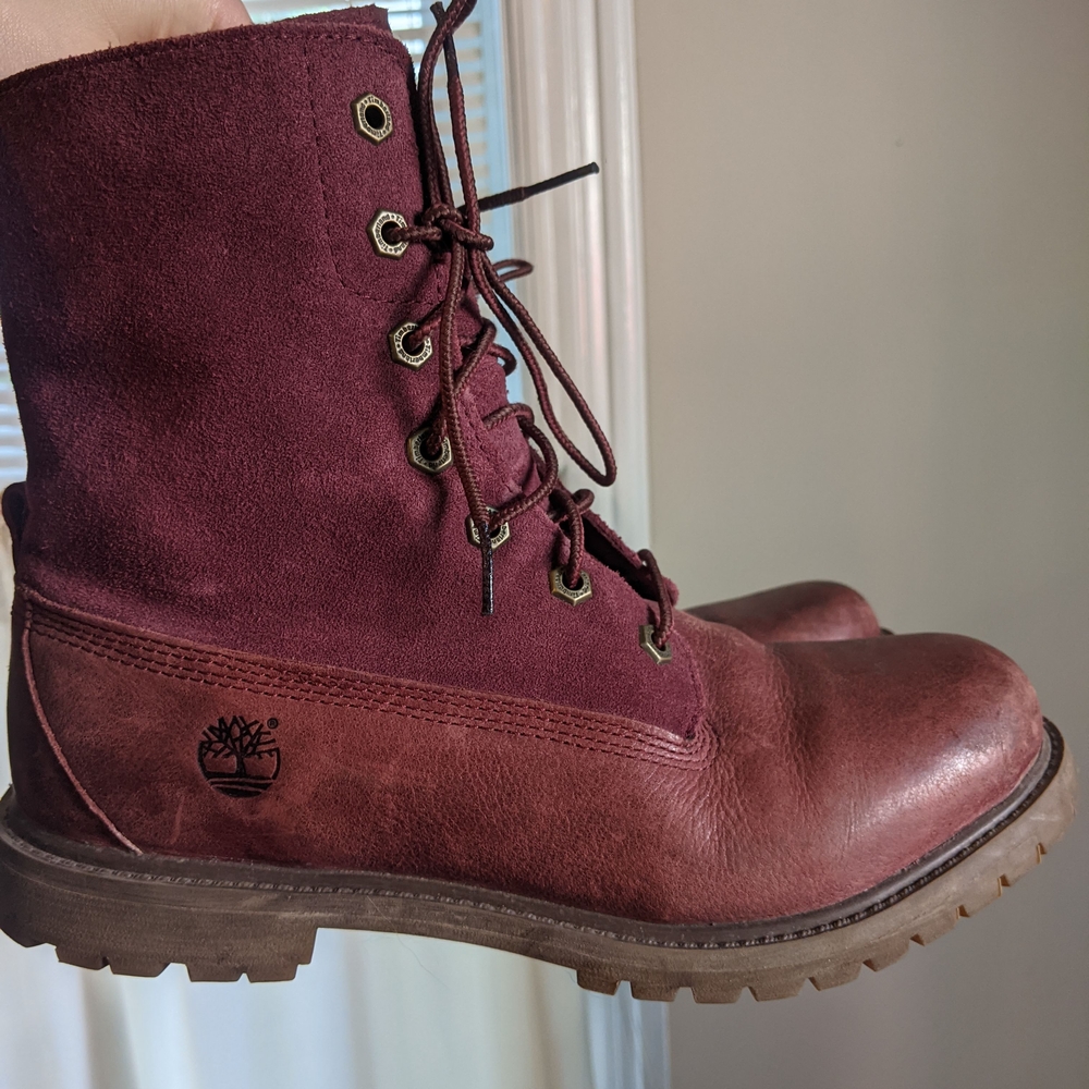 Timberland Burgundy Leather Boots